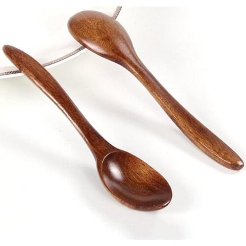 1pcs 18cm Natural Wood Environmental Tableware Cooking Honey Coffee Spoon Kitchen Supplies Wooden Spoon Bamboo Utensil Tools