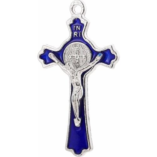Exorcism Cross Jesus Diy Jewelry Making Accessories Pendants For Necklaces Zinc Alloy Material Wholesale Christian Supplies