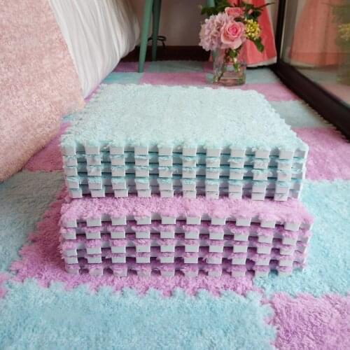 Ins Style Flannel Carpet 10pcs / Lot Fashion Mosaic Floor Mat Bedroom Living Room Decoration Materials Cute Baby Rug Home E11286