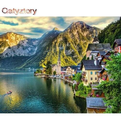 GATYZTORY Frame Landscape DIY Painting By Numbers Modern Wall Art Picture By Numbers Acrylic Canvas By Numbers For Home Decors