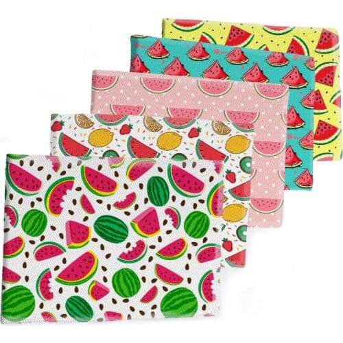 Cotton Summer Fruit Twill Fabric Lemon Printed Polyester Patchwor Printed Garment Textile DIY 50*145CM