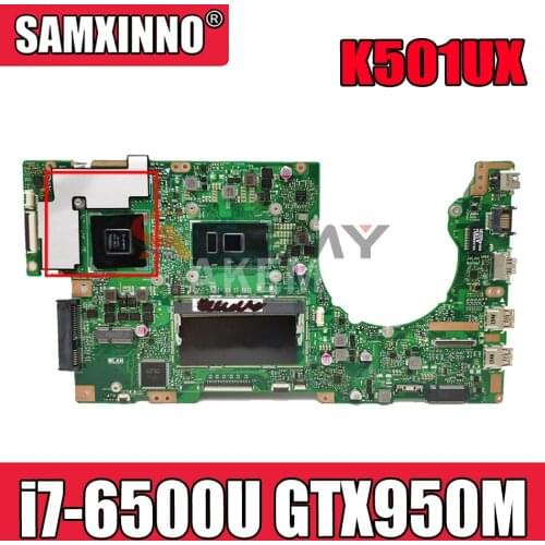 K501UX 4GB RAM i7-6500U CPU GTX950M/2G VRAM Mainboard REV 2.0 For ASUS K501UX K501UW K501U K501UB laptop motherboard 100%Tested