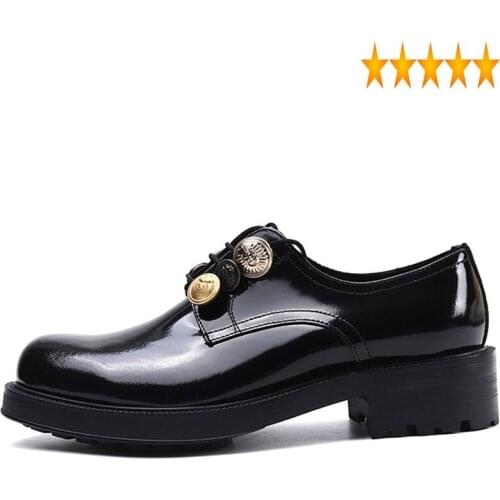 Dress Black British Formal Designer Mens Round Toe Lace Up Genuine Leather Derby Shoe Male Business Leisure Cowhide Shoes
