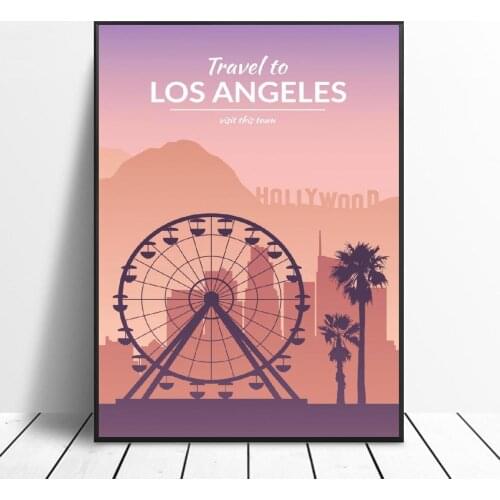 Los Angeles Canvas Travel poster Wall Art Pictures for Living Room Home Decor No Frame