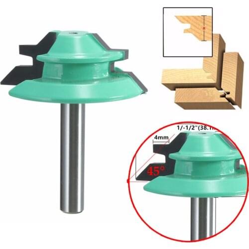 Best Promotion 1PC 45 Degree Lock Miter Router Bit 1-1/2" Diameter 1/4" Shank Wood Cutter for Woodworking