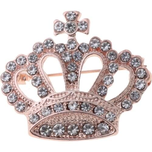 Fashion Rhinestone Style Brooch Pin Crown Design Breastpin Vintage Wedding Gift 13MD
