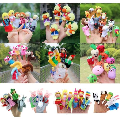 Toddler Kid Montessori Cartoon Hand Puppet Finger Puppets Handpop Family Party Accessories Toys For Children Fantoche Marionetas