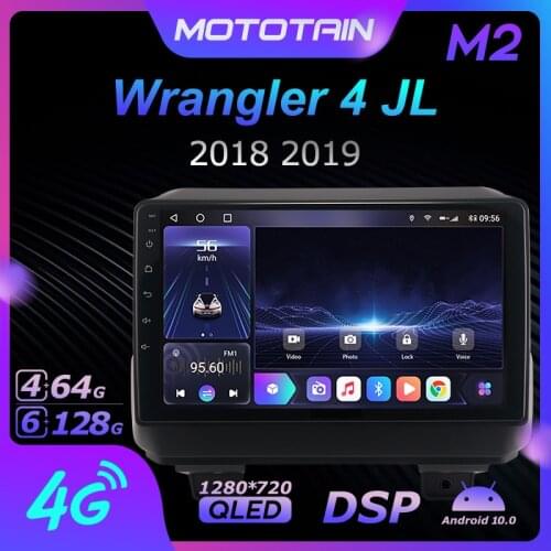 Mototain Android 10.0 6G+128G Car Radio Stereo for Jeep Wrangler 4 JL 2018 2019 Auto Audio GPS 4G LTE System head unit 1280*720