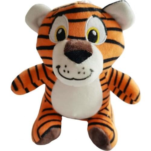 18cm Lovely Tiger Stuffed Doll Full Filled Non-fading Adorable Tiger Animals Plush Toy Creative Plush Decoration for Sofa