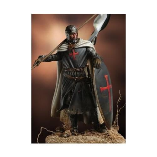 New Unassembled 1/ 32 Medieval Templar Knight Bannerholder XII Century 54 mm Figure Resin Kit DIY Toys Unpainted kits