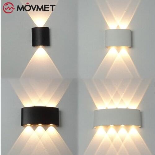 2W/4W/6W/8W IP65 Outdoor Wall Lamps Waterproof Aluminum LED Indoor Bathroom Gate Garden Courtyard Corridor Wall Washer AC85-265V