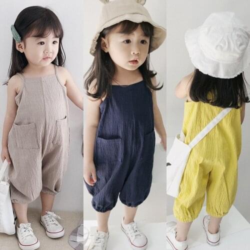 Baby Clothes Girl Summer Strap Rompers Toddler Infant Kids Sleeveless Overalls KZ013