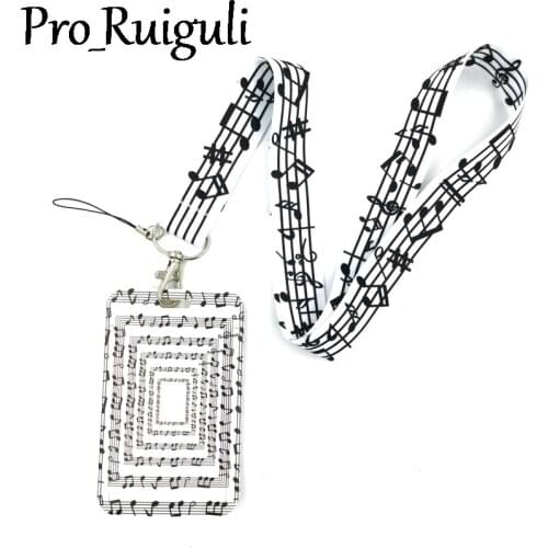 Piano Music score Lanyard Credit Card ID Holder Bag Student Women Travel Card Cover Badge Car Keychain Gifts Accessories