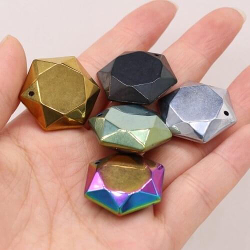 Natural Stone Hematite Pendants Star of David Hexago Crystal Charms for Jewelry Making DIY Necklace Amulet Earrings Gifts