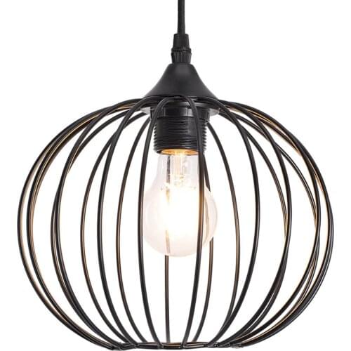 Nordic Black Metal Round Pumpkin Dining Room Pendant Lamp Bar Counter Pendant Lights Balcony Corridor Hallway Hanging Lights