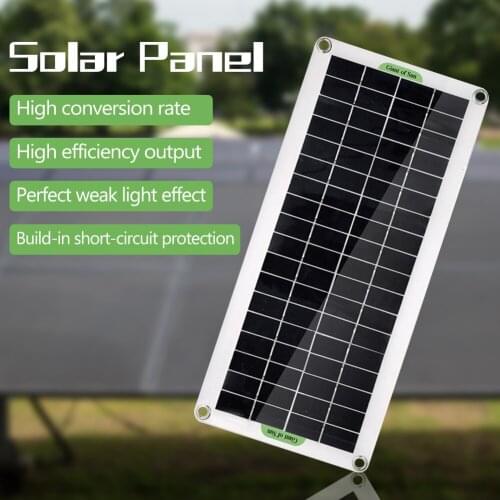 30W Polycrystal Solar Panel Flexible Solar Panel For Camping Car Traveling Outdoor Emergency Power Accessory
