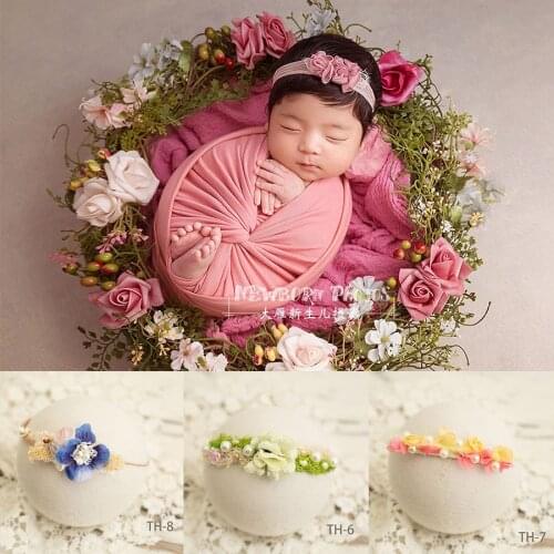 Handmade Baby Girl Headband Newborn Photography Prop Infant Hair Accessories Studio Photo Flower Newborn Headwear Headwrap
