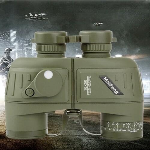 High Powered Russian Military Binoculars Professional 10X50 HD Telescope Low Light Night Vision Binocular with Digital Compass