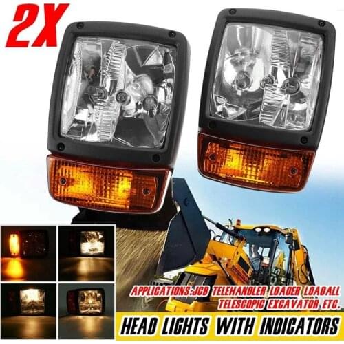 24V Tractor Trailer LED Headlights Turn Signal Indicator Lamp Worklight for Excavator JCB Telehandler Loader Forklift