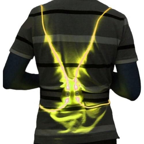 Reflective LED Fiber Y-Shaped Harness for Night Riding Running Color Luminous Chest Vest Lightweight Outdoor Sport Safe