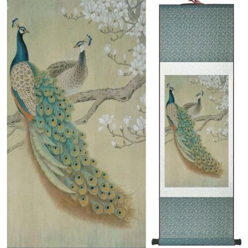 Home Office Decoration Chinese scroll painting birds painting Chinese wash painting Printed painting 060912