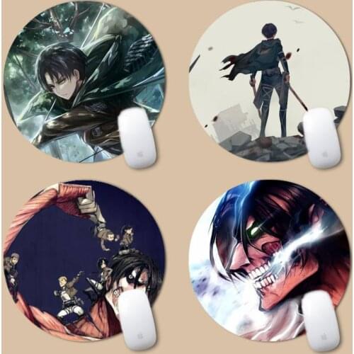 Attack on titan anime Unique Desktop Pad Game Mousepad Round Non-slip Cushion