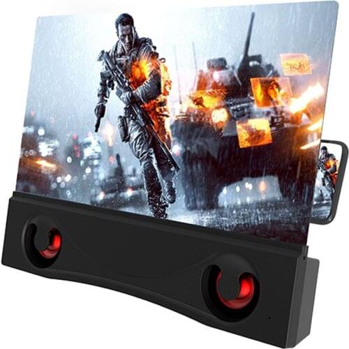 12in 3D Screen Amplifier Mobile Phone Screen Video Loupe Magnifier with Bluetooth Speaker Video Eye проектор для телефона
