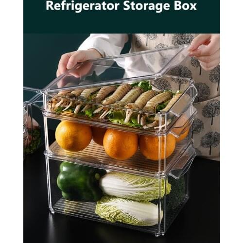 Drawer Type Refrigerator Organizer Box Home Kitchen Fridge Food Fruit Meat Vegetable Keep Fresh Storage Containers Tools Bin Set