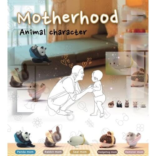 Japan genuine Bulks capsule toys cute motherhood animal character Panda hedgehog hamster rabbit seal gashapon Figures