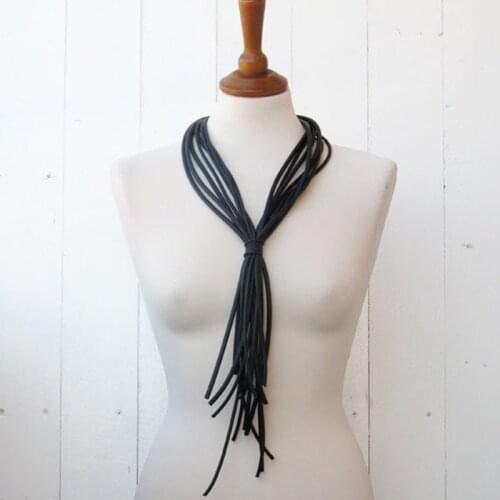 YD&YDBZ New Style Black Rubber Rope Necklace For Women Gothic Multi-layer Statement Necklaces Dress Sweater Chain Choker Jewelry