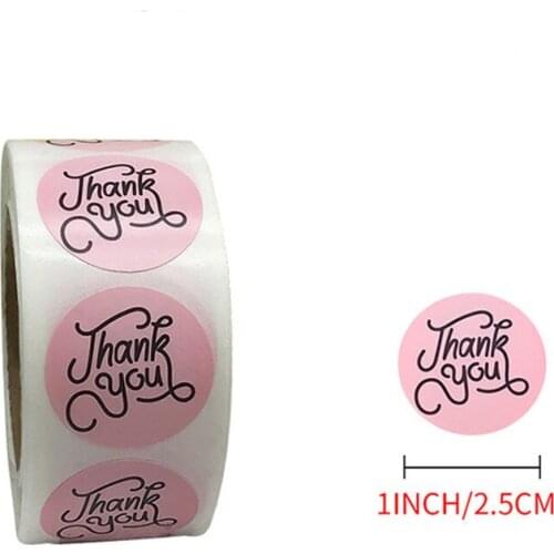 100-500pcs Thank You Stickers Seal Labels Birthday Party Paper Decoration Sticker for Handmade Wedding Gift Stationery Sticker
