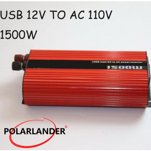 1500W Power Inverter Car Vehicle USB DC 12V/24V to AC 110V/220V Power Inverter Adapter Converter Polarlander