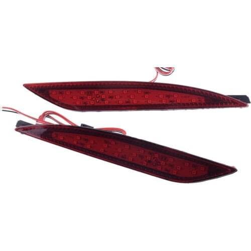 2pcs Car Plastic Red Rear Bumper Brake Tail Light Lamp Reflector Fit For Hyundai Elantra 2012 2013 2014 Accessories