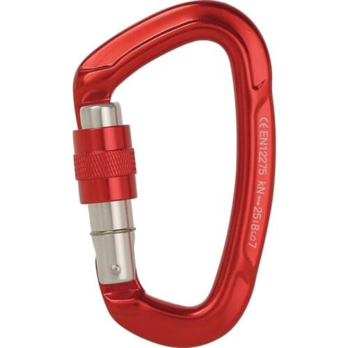 25KN Mountaineering Caving Rock Climbing Carabiner D Shaped Safety Master Screw Locks