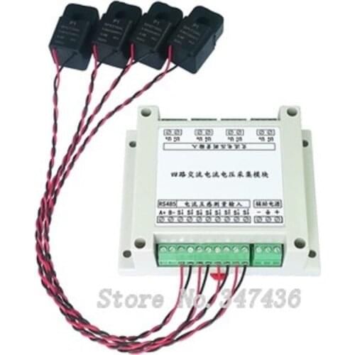 4-way PLC AC current transducer voltage frequency power mutual inductance acquisition measurement sensor module