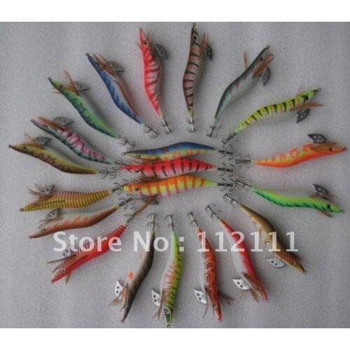 50pcs fishing lure 3.0# squid jigs ,12cm 14g, (random colour mixed)