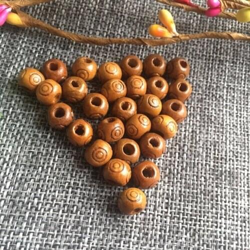 800pcs/pack7*8mm brown color wooden beads, rosary bead with engraved circle or rings