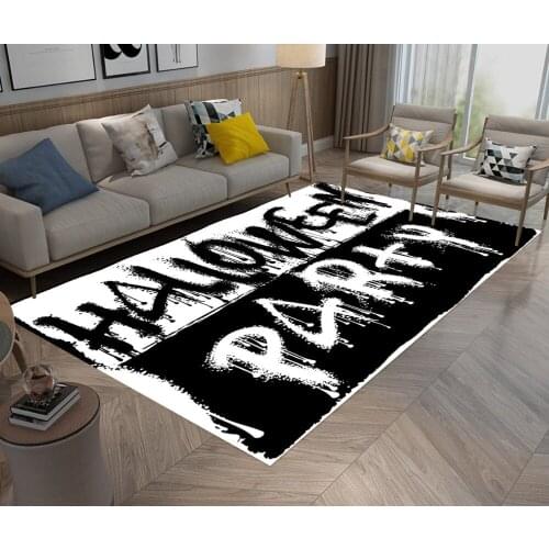 White And Black Halloween Party Kitchen Carpets Living Room Hallway Area Rug Childrens Room Floor Cushion Bathroom Non-Slip Mat