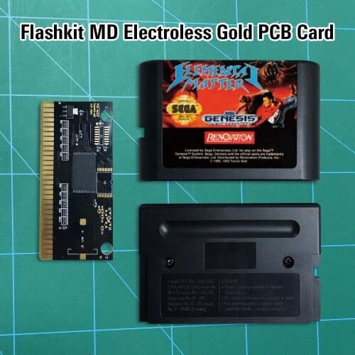 Elemental Master - Flashkit MD Electroless Gold PCB Card 16 bit MD Games Cartridge For MegaDrive Genesis console