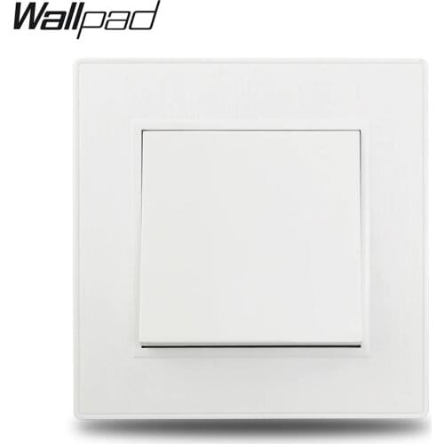 Wallpad S6 White 1 Gang Momentary Reset Pulse Wall Switch For Doorbell Roller Blind Curtain Motor with Brushed PC Panel