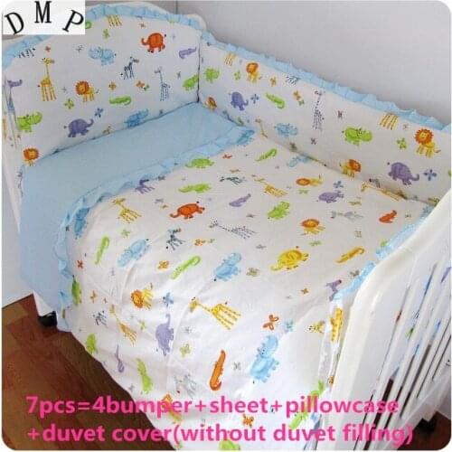 6/7PCS Baby Bedclothes For Cot and Cribs juego de cama Reusable And Washable Baby Bedding Set,120*60/120*70cm