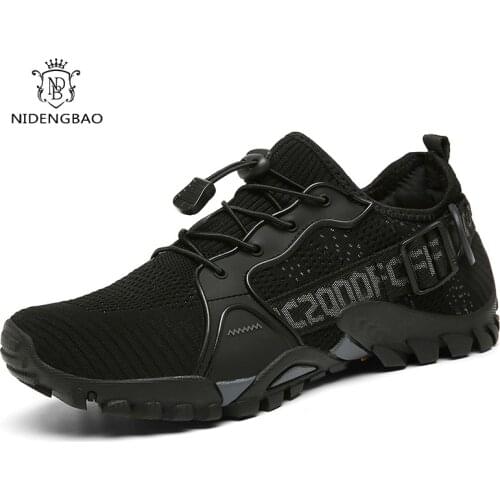 Men Mesh Shoes Breathable Hiking Shoes Size 36-47 Mens Sneakers Outdoor Trail Trekking Mountain Climbing Sports Shoes For Male