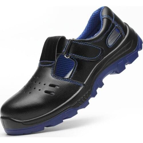 Mens Work Safety Shoes Steel Toe Working Leather Shoes Men Breathable Anti Puncture Safety Boots Casual Sneakers Shoes for Men