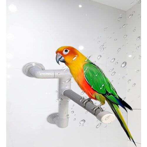 Parrot Shower Perch Travel Pet Birds Parrots Bath Shower Standing Platform Bar Paw Grinding Bracket Station Interesting Perches