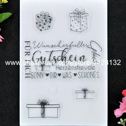 German FUR DICH Herzensfreude Giftbox Scrapbook photo cards rubber stamp clear stamp transparent stamp 9052439