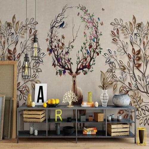 Custom Photo Wallpaper Modern 3D Forest Elk Background Wall Decorative Painting Mural Living Room Sofa Bedroom Papel De Parede