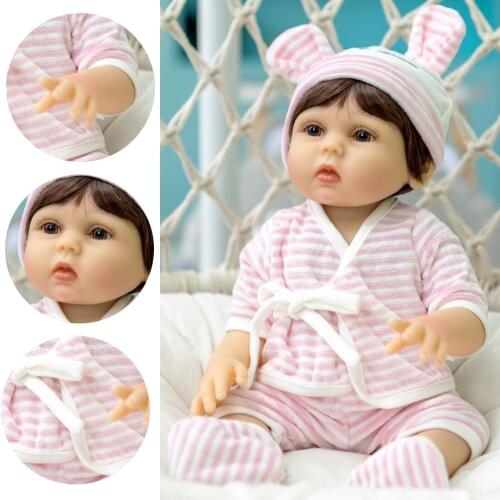 Reborn Baby Soft Baby Dolls Adorable Lifelike Toddler Full Body Silicone Bath Appease Toy Kit with Pacifier Milk Bottle for Girl