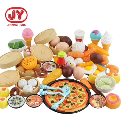 Cutting Chinese and Western Food Pretend Play Kids Kitchen Toys Miniature Safety Food Sets Educational Classic Toy for Children