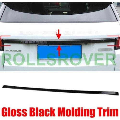 ROLLSROVER Rear Trunk Lid Tailgate Boot Molding Trim For Range Rover Evoque 2012-2019 Gloss Black ABS Sticker Car Styling