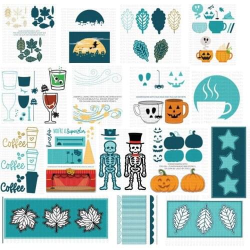 Leaves Halloween cutting die /Seal for DIY scrapbooking/photo album Decorative clear stamp sheets C1091